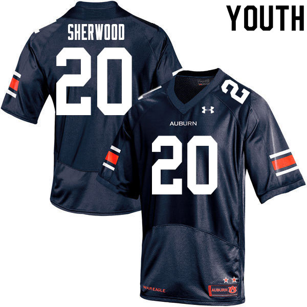 Youth Auburn Tigers #20 Jamien Sherwood Navy 2020 College Stitched Football Jersey
